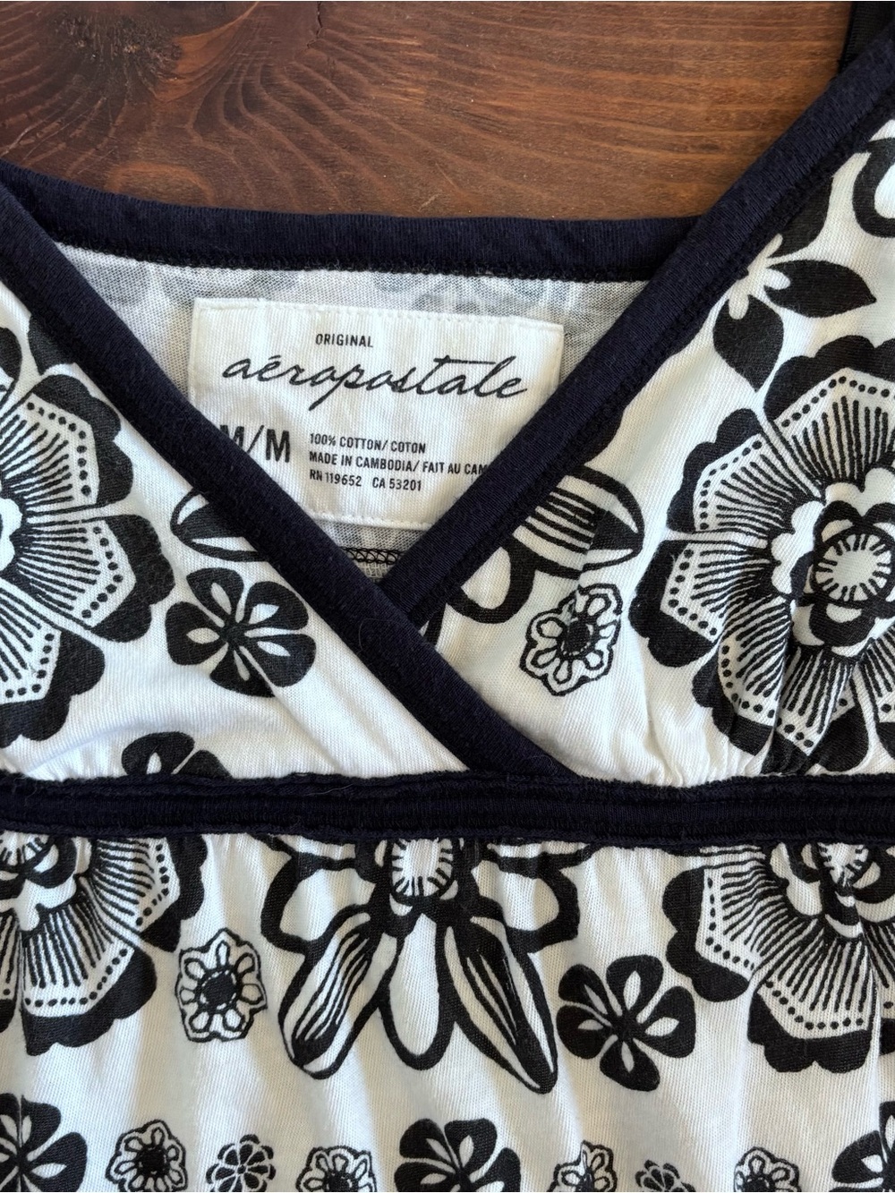 Aeropostale Y2K Floral Cami Women’s M Black White Babydoll Empire Waist - Picture 3 of 5